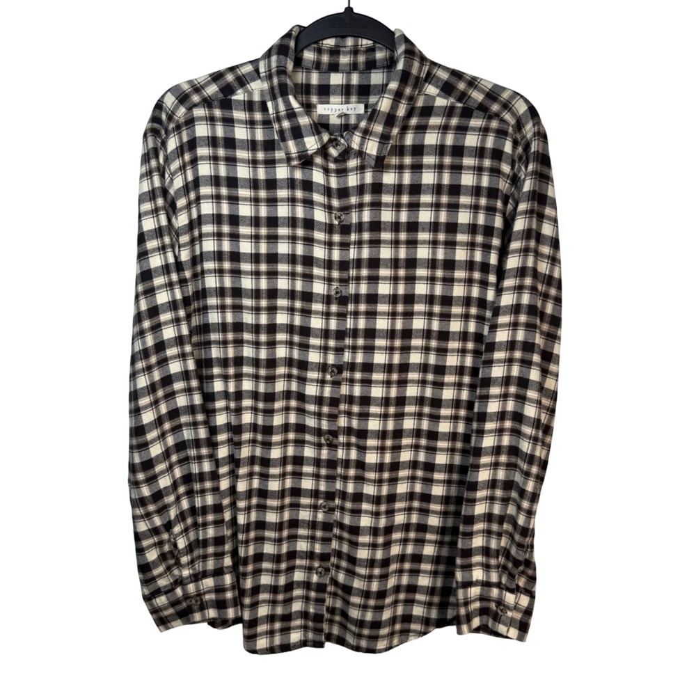 Copper Key Super Soft Plaid Button Down W Shirt M Cotton‎ Blend Grunge Cabincore